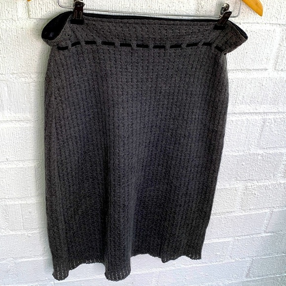 Armani Exchange Women's Gray Drawstring Wool Skirt sz M - Picture 1 of 5